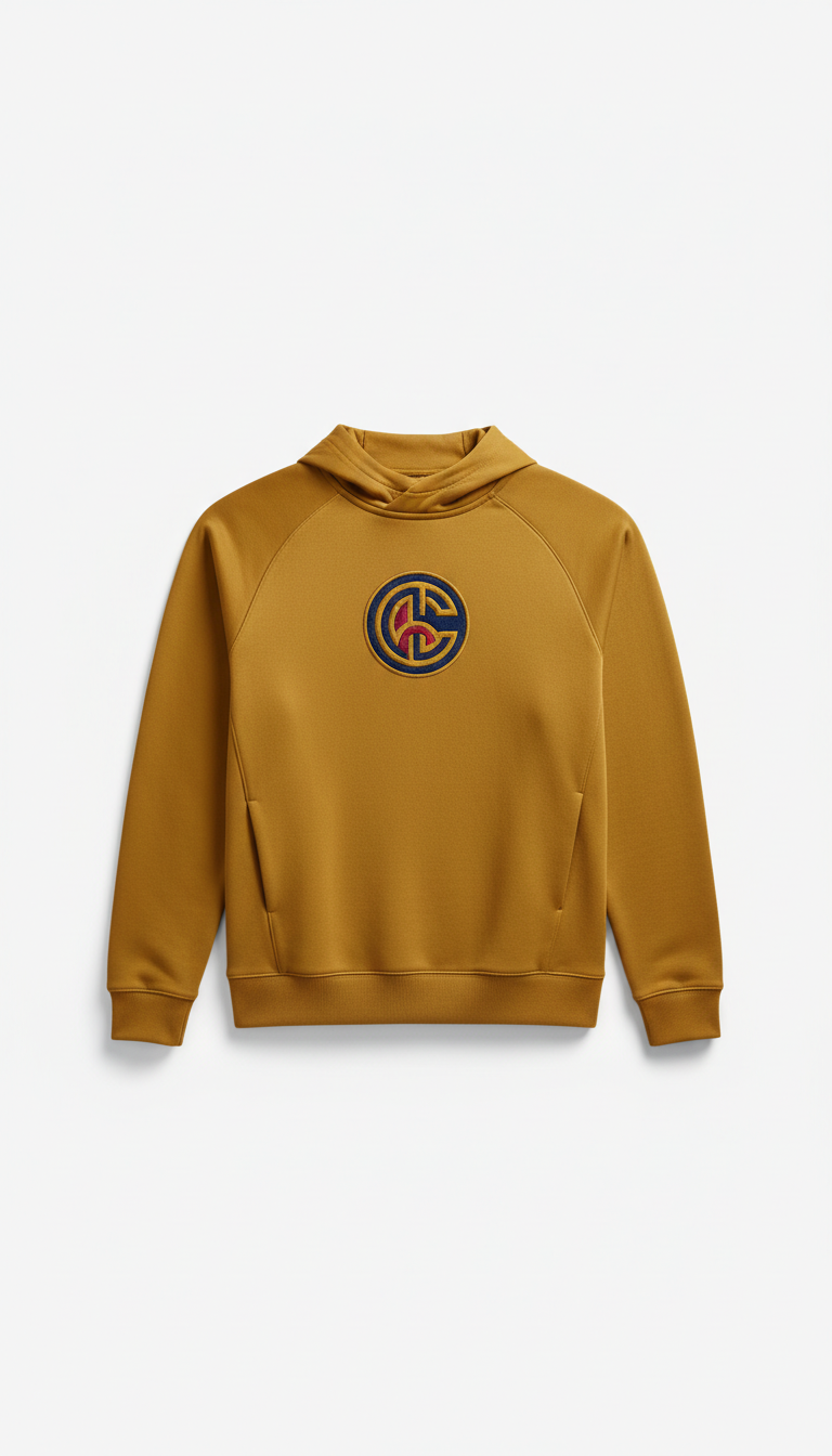 Heritage Gold Performance Hoodie With Team Crest