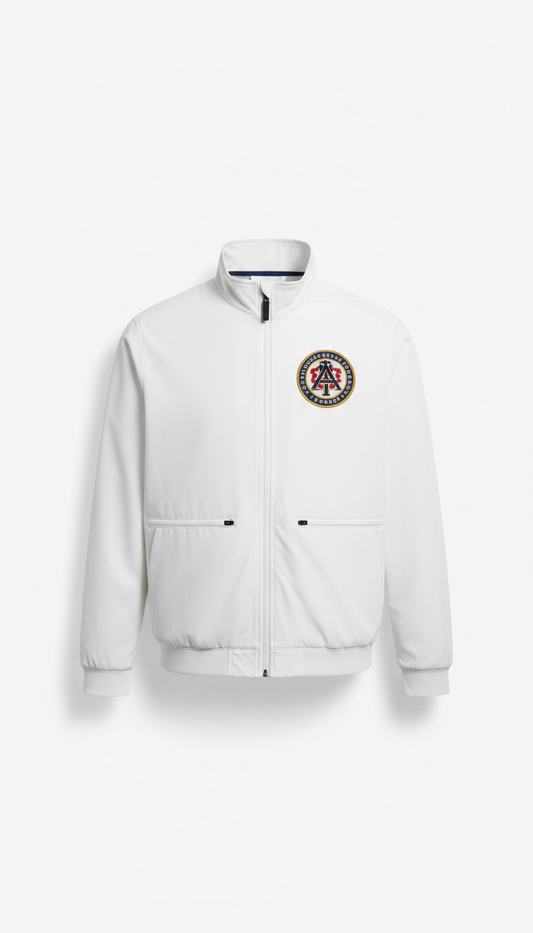 Ice White Team Outerwear Jacket With Vintage Patch